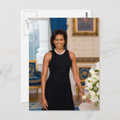 CARTE POSTALE PREMIÈRE DAME MICHELLE OBAMA (Devant / Derrière)
