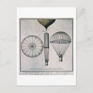 Carte Postale Première descente en parachute par André-Jacques G