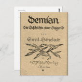 Carte Postale Première édition couverture de Demian (1919) (Devant / Derrière)