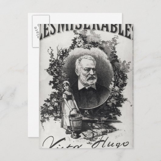 Carte Postale Première édition du titre Les Misérables (Devant / Derrière)