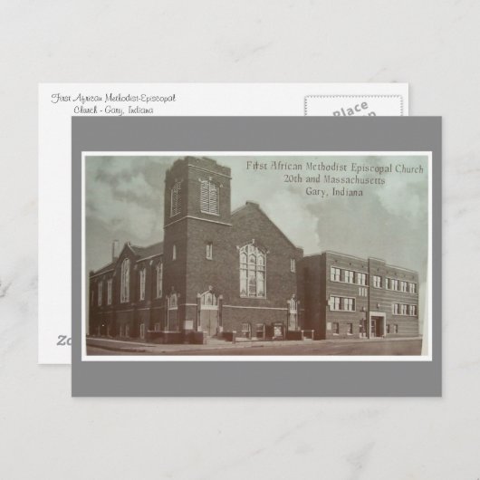 Carte Postale Première église méthodiste-épiscopale africaine, G (Devant / Derrière)