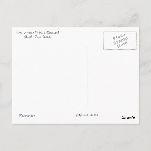 Carte Postale Première église méthodiste-épiscopale africaine, G (Dos)