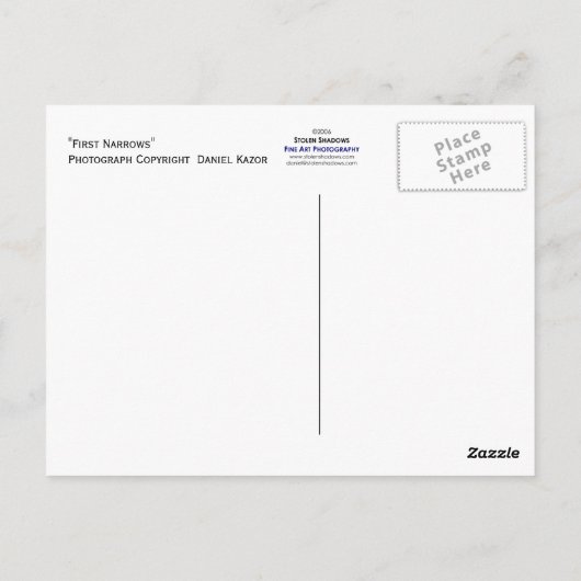 Carte Postale Première étroite (Dos)