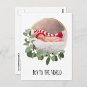Carte Postale Première faire-part de naissance de Noël du bébé m (Devant / Derrière)