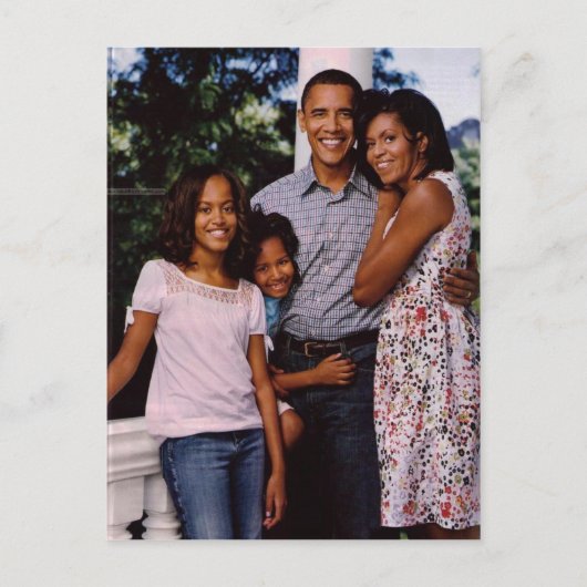 Carte Postale Première famille du président Obama (Devant)