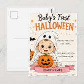 Carte Postale Première fête d'Halloween de bébé (Devant / Derrière)