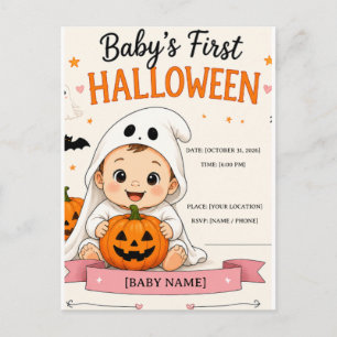 Carte Postale Première fête d'Halloween de bébé