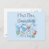 Carte Postale Première Grand-mère de garçon Tshirts et cadeaux (Devant / Derrière)