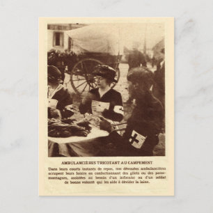 Carte Postale Première Guerre Mondiale, tricotant pour les