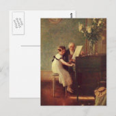 Carte Postale Première leçon de piano de Muenier (Devant / Derrière)