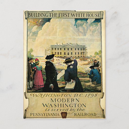 Carte Postale Première Maison Blanche Washington D.C. (Devant)