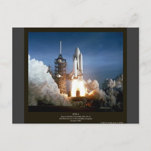 Carte Postale Première navette spatiale lancer STS-1 Columbia (Devant)