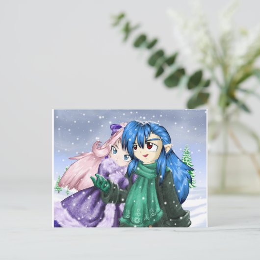 Carte Postale Première neige (Debout devant)