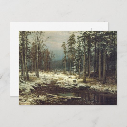 Carte Postale Première neige (Devant / Derrière)