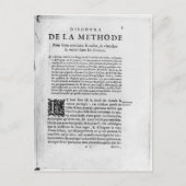 Carte Postale Première page de "Discours de la Methode" par René (Devant)