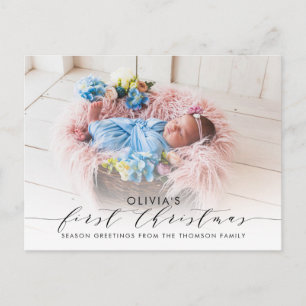 Carte Postale Première photo élégante de Noël Lettré à la main