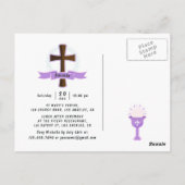 Carte Postale Première sainte communion de la fille noire (Dos)