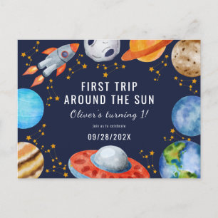 Carte Postale Première Visite Autour Du Soleil 1Er Anniversaire 