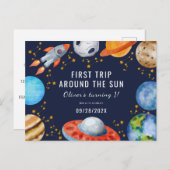 Carte Postale Première Visite Autour Du Soleil 1Er Anniversaire  (Devant / Derrière)