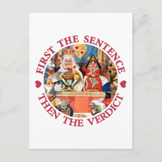 CARTE POSTALE PREMIÈREMENT LA PHRASE, PUIS LE VERDICT