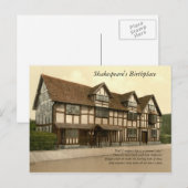 Carte Postale Premières 4 lignes de Sonnet # 18 par Shakespeare (Devant / Derrière)