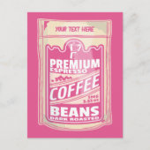 Carte Postale Premium espresso café haricots rose nourriture pop (Devant)