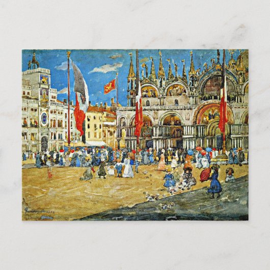 Carte Postale Prendergast : Saint-Marc, paysage urbain de Venise (Devant)