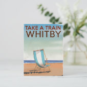 Carte Postale Prendre le train pour Whitby affiche de voyage vin (Debout devant)