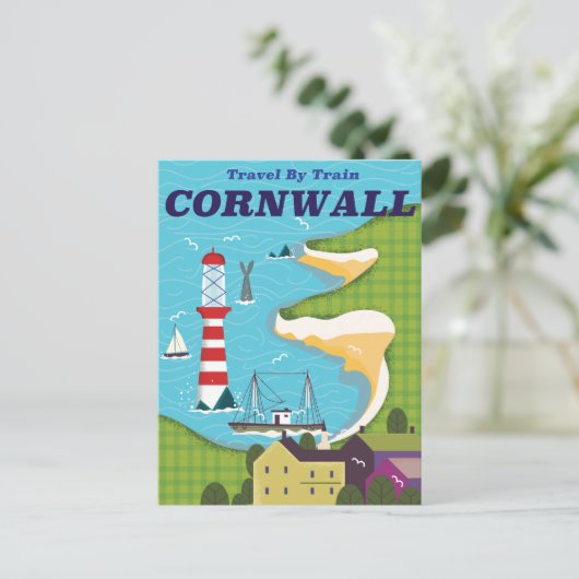 Carte Postale Prendre un train pour Cornwall (Debout devant)