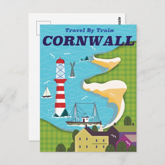 Carte Postale Prendre un train pour Cornwall (Devant / Derrière)