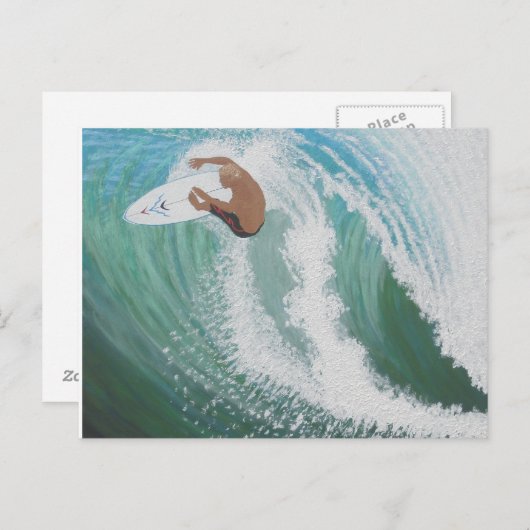 Carte Postale Prendre une vague (Devant / Derrière)