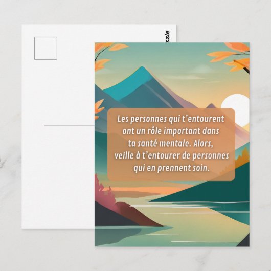 Carte Postale Prends soin de ta santé mentale (Devant / Derrière)