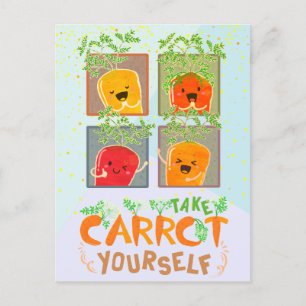 Carte Postale Prenez Carrot vous-même Jeu de devis motivationn