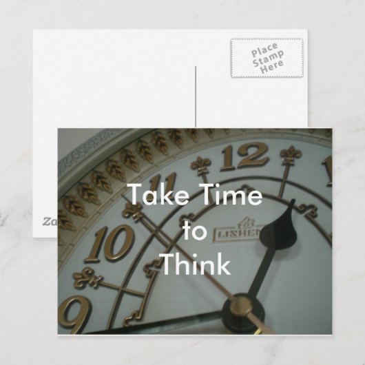 Carte Postale Prenez le temps de réfléchir (Devant / Derrière)