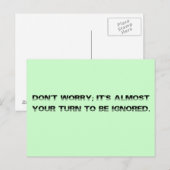 Carte Postale Prenez un numéro pour le service à la clientèle pe (Devant / Derrière)