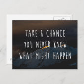 Carte Postale Prenez Une Chance Citation Motivationnelle (Devant / Derrière)