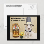 Carte Postale Prenez une dinde pour déjeuner. (Devant / Derrière)