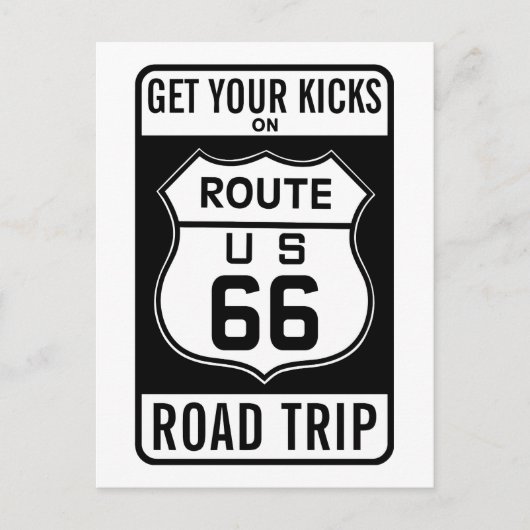 Carte Postale Prenez Vos Coups De Pied Sur La Route 66 (Devant)