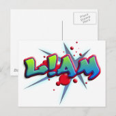 Carte Postale Prénom Liam avec ! comme moi (Devant / Derrière)