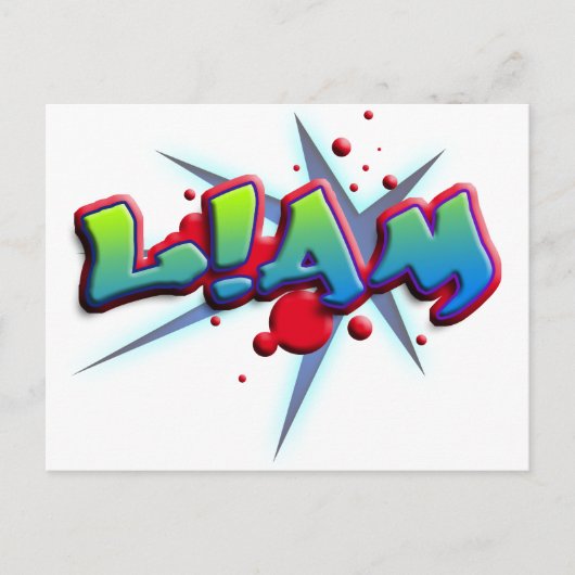 Carte Postale Prénom Liam avec ! comme moi (Devant)