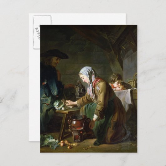 Carte Postale Préparation d'un repas (Devant / Derrière)