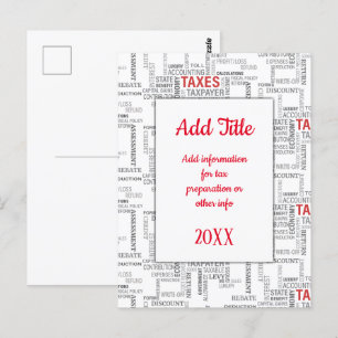 Carte Postale Préparation fiscale Budget quotidien