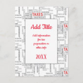 Carte Postale Préparation fiscale Budget quotidien (Devant)