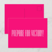 Carte Postale PRÉPARER LA Citation positive VICTOIRE Rose chaud (Devant / Derrière)
