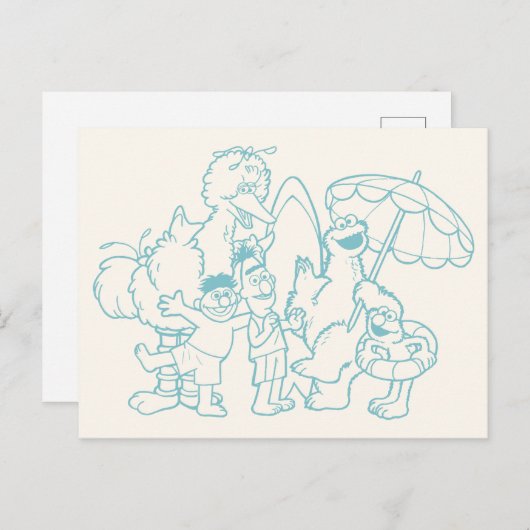 Carte Postale Préparez pour la plage (Devant / Derrière)