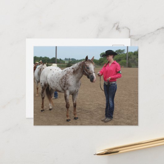 Carte Postale Présentation de chevaux (Devant/Arrière en situation)