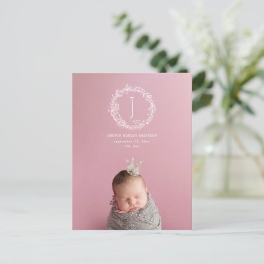 Carte Postale Présentation de l'annonce de naissance par photo d (Debout devant)