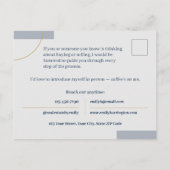 Carte Postale Présentation de lignes fines Agent immobilier Navy (Dos)