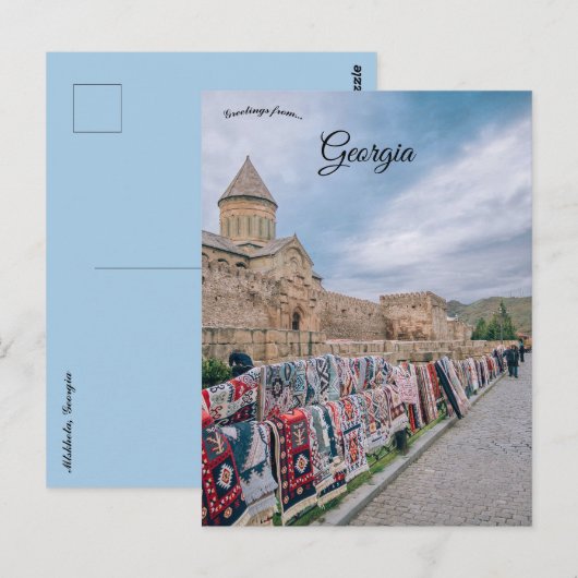 Carte Postale Présentation de tapis à Mtskheta (Devant / Derrière)