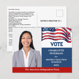 Carte Postale Présentation du candidat à la campagne électorale